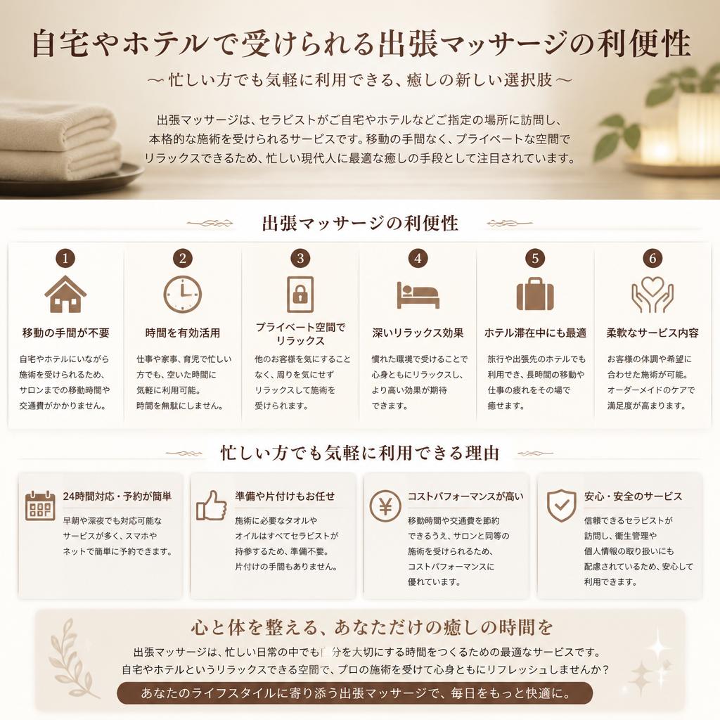 出張マッサージの利便性