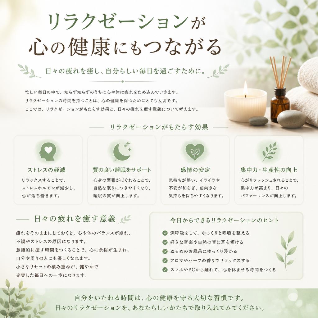 リラクゼーションと心の健康