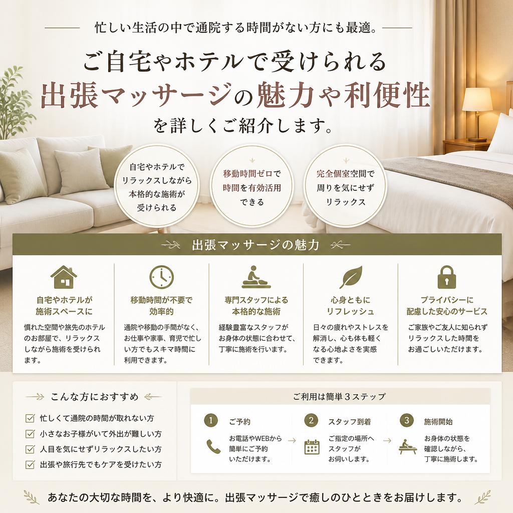 出張マッサージの魅力