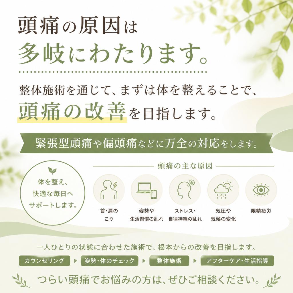 頭痛対策のための施術