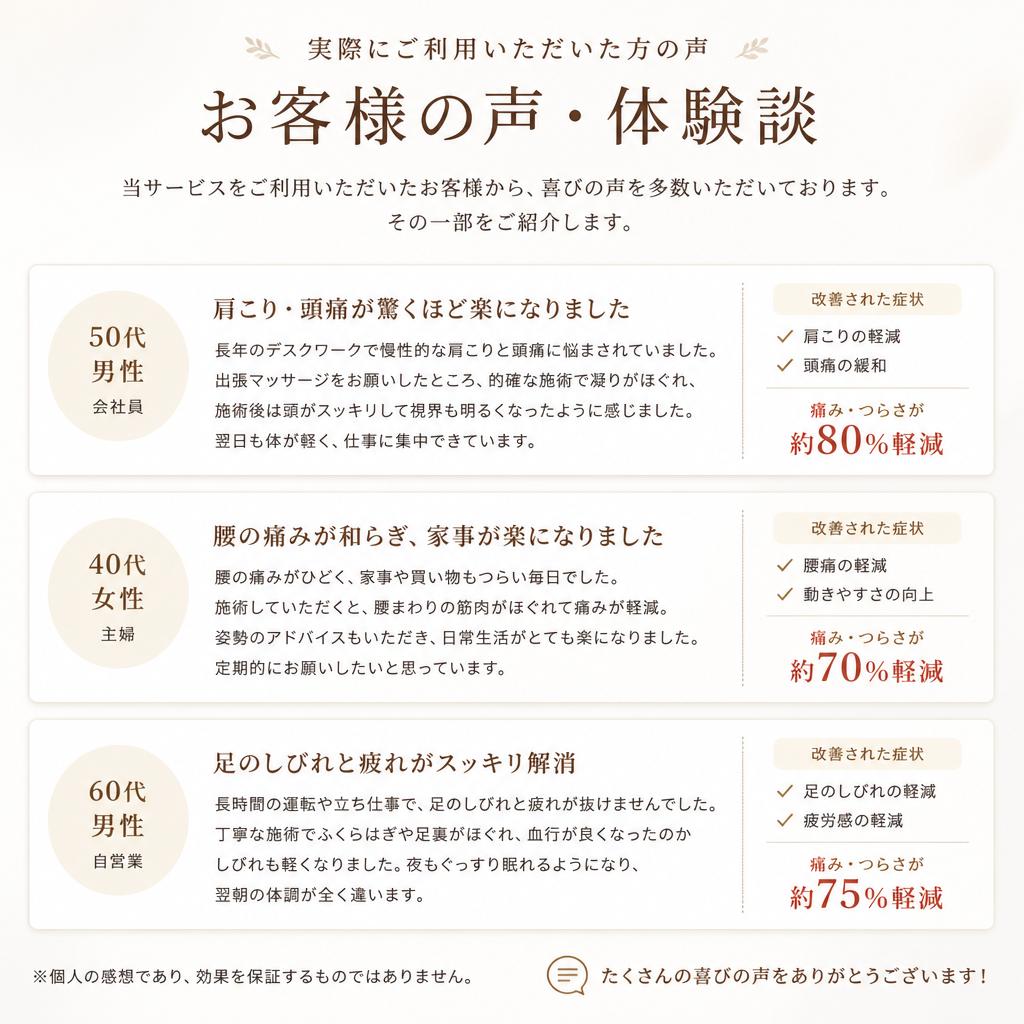 お客様の体験談